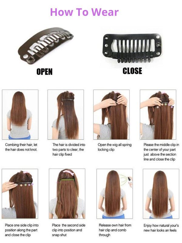 #6 Medium Brown 18" European Remy Clip In Human Hair Extension - dulgehairextensions.com.au