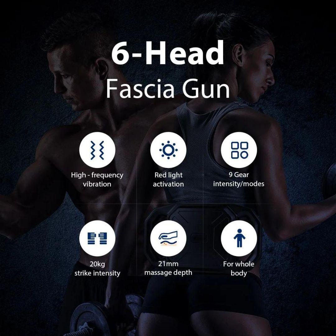 DULGE 6-Head Fascia Massager Gun