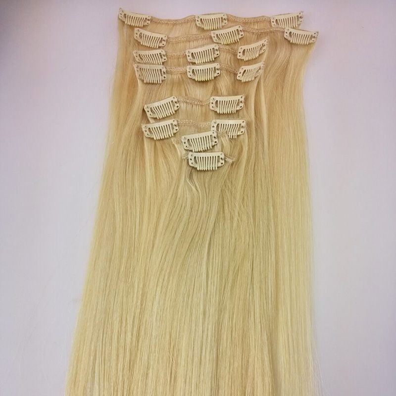 #613 Beach Blonde 18" European Remy Clip In Human Hair Extension - dulgehairextensions.com.au