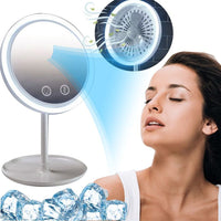 DULGE USB Charging COOL LED Makeup Mirror with Inbuilt Fan