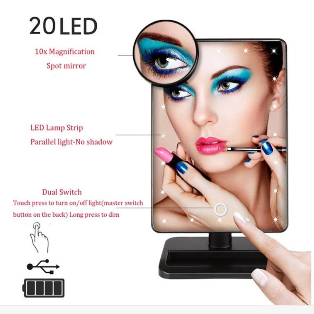 DULGE LED Makeup Mirror with Bluetooth Speaker