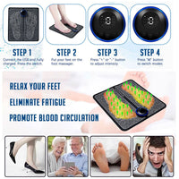 EMS Electric Foot Massager with Leg Muscle Stimulator Mat for Pain Relief