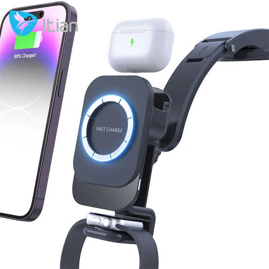 DULGE 3-in-1 Wireless Car Charger & Holder for Apple Devices