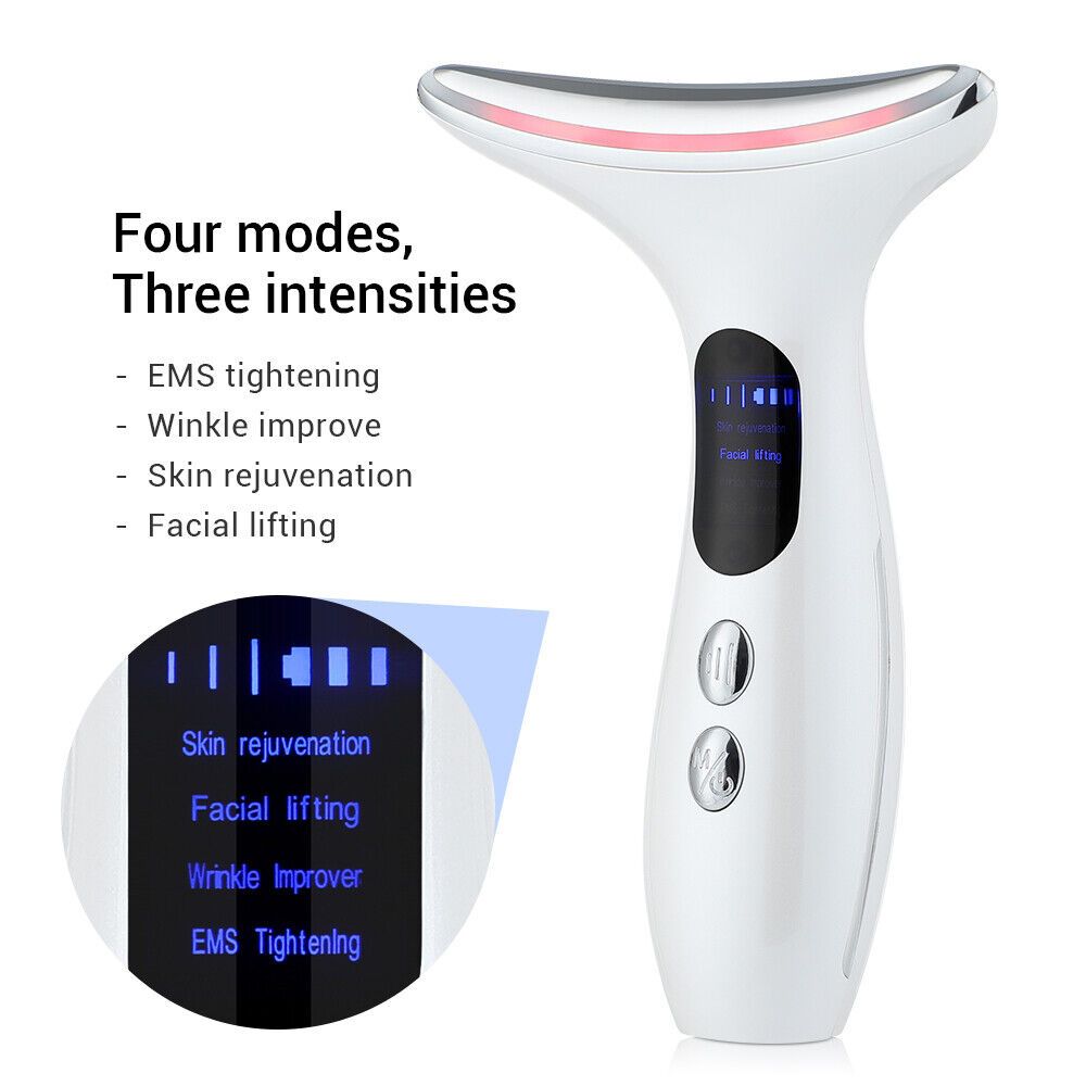 EMS Face Neck Anti Wrinkle Skin Tightening Lifting LED Massager