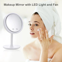 DULGE USB Charging COOL LED Makeup Mirror with Inbuilt Fan