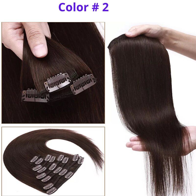 #2 Dark Brown 18" European Remy Clip In Human Hair Extension - dulgehairextensions.com.au