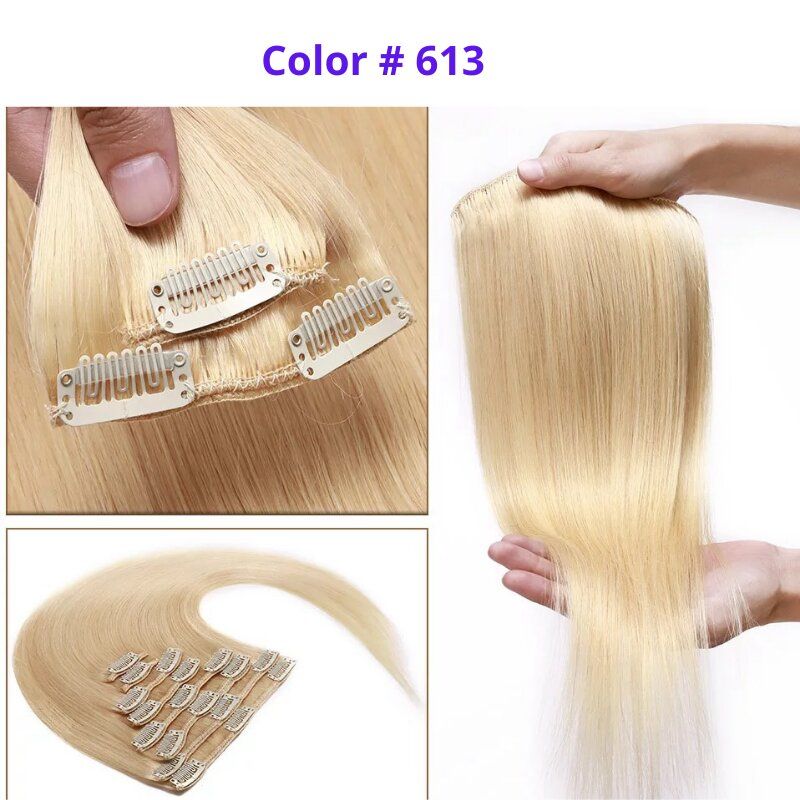 #613 Beach Blonde 18" European Remy Clip In Human Hair Extension - dulgehairextensions.com.au