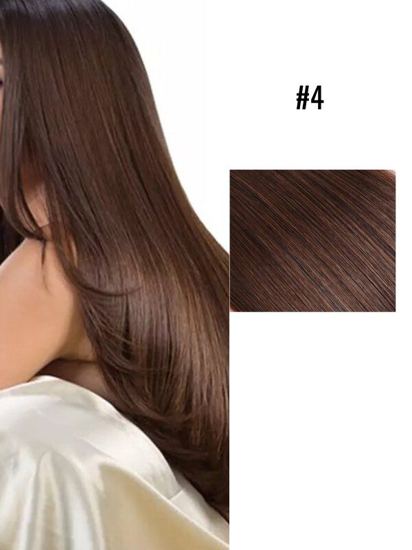 #4 Chocolate Brown 24" Deluxe Clip In Human Hair Extension - dulgehairextensions.com.au