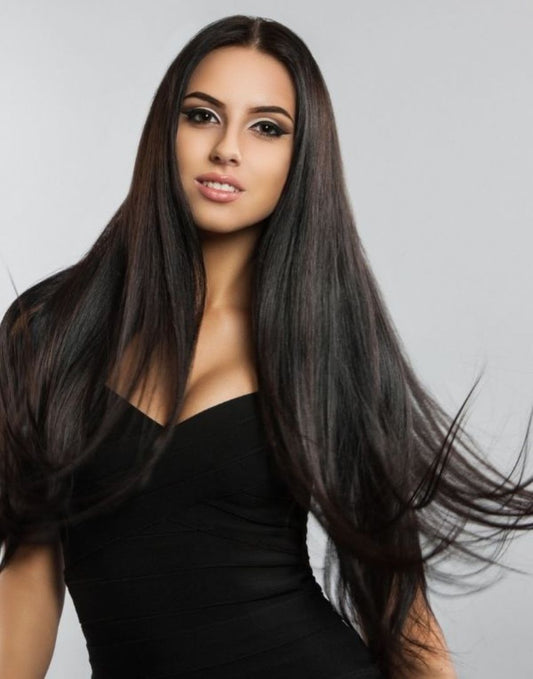 #1B Natural Black 20" Deluxe Clip In Human Hair Extension - dulgehairextensions.com.au