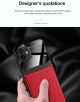 Leather iPhone 12 Pro Case For Men Red