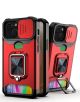 Slide Camera Cover With Card Slot iPhone 12 Pro Case Red