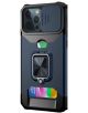 Slide Camera Cover With Card Slot iPhone 13 Pro Max Case Blue