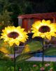 Solar Powered Pack Of 3 Realistic LED Sunflower Garden decor Lights 