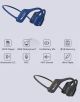 Open-Ear Dual BT MP3 Waterproof Bone Conduction Headphone Blue