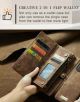 Detachable Brown Leather Wallet Case for iPhone 12 Pro with Wrist Strap